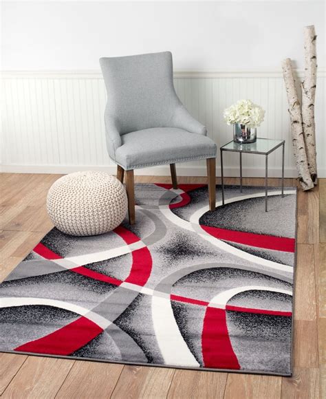 cheap area rugs that are red gray white and black
